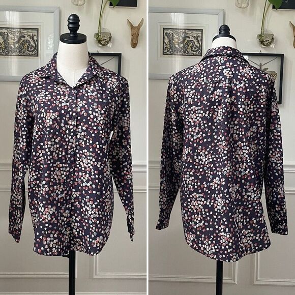 Vintage 70s Levi’s Polyester Button Blouse Shirt M - Picture 1 of 8